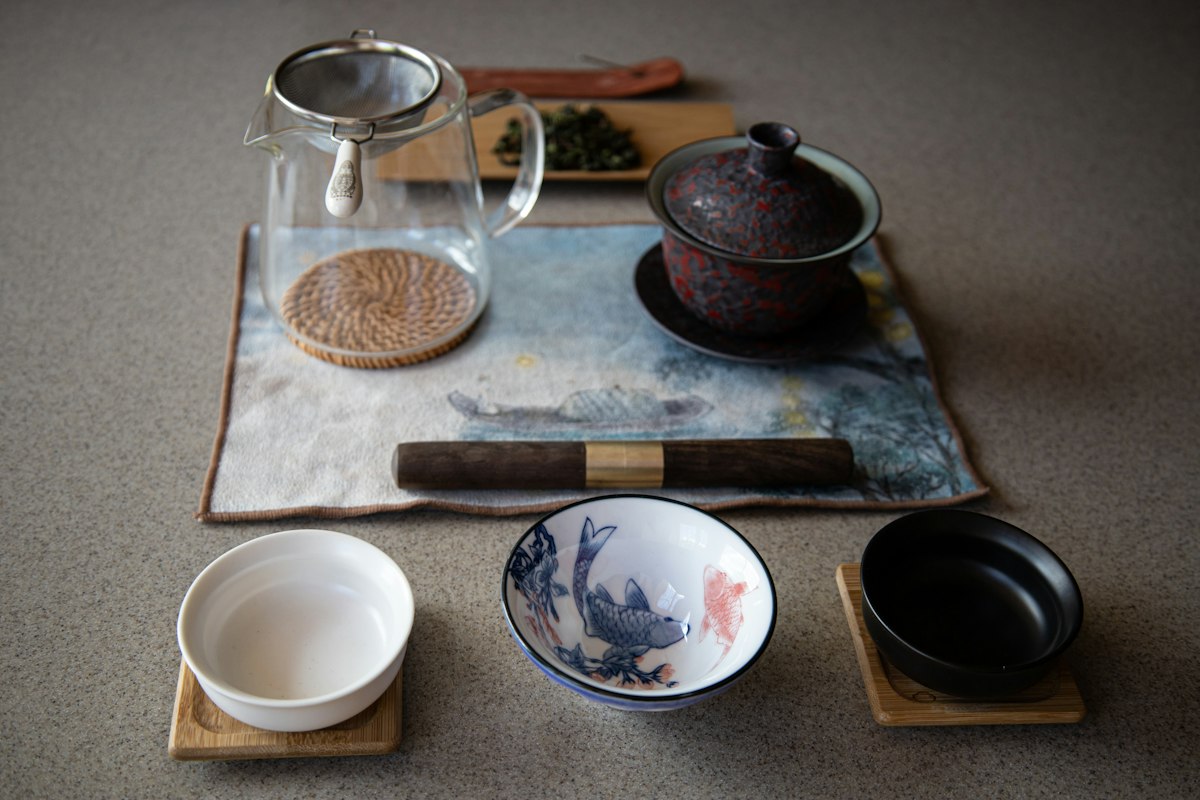 Minimalist white ceramic tasting cups